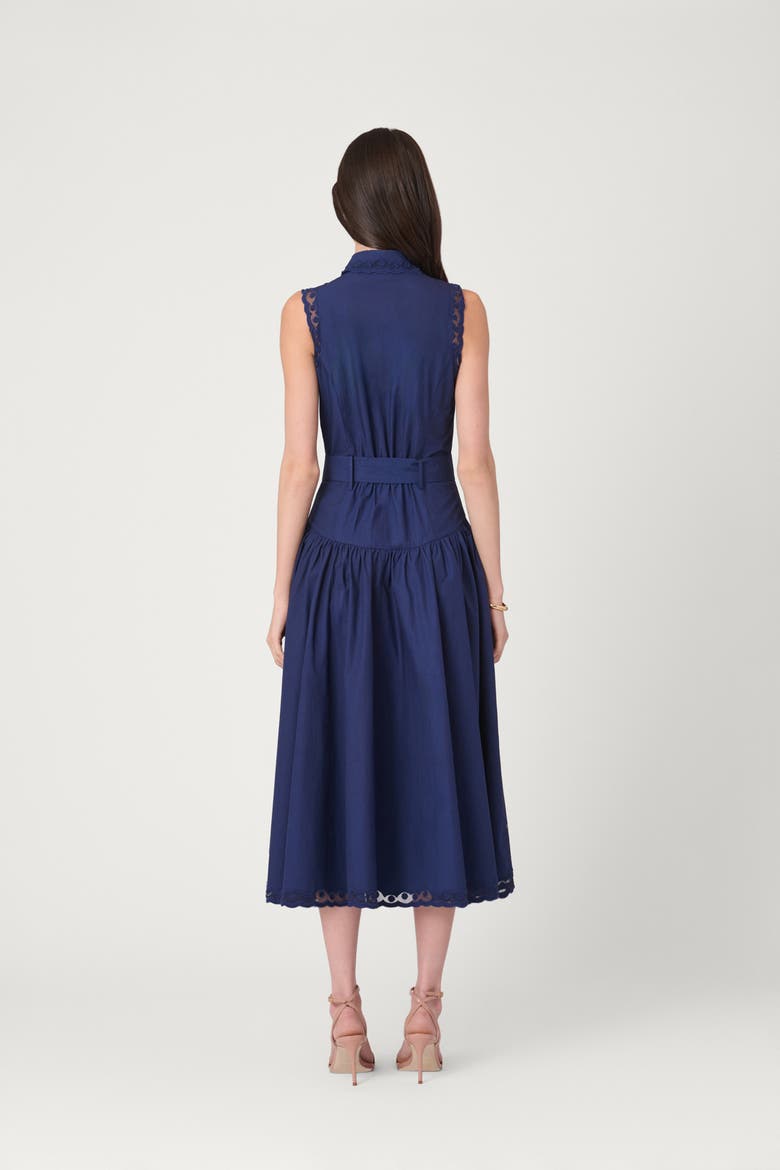 Cotton Mesh Detail Bradley Dress, Alternate, color, Indigo