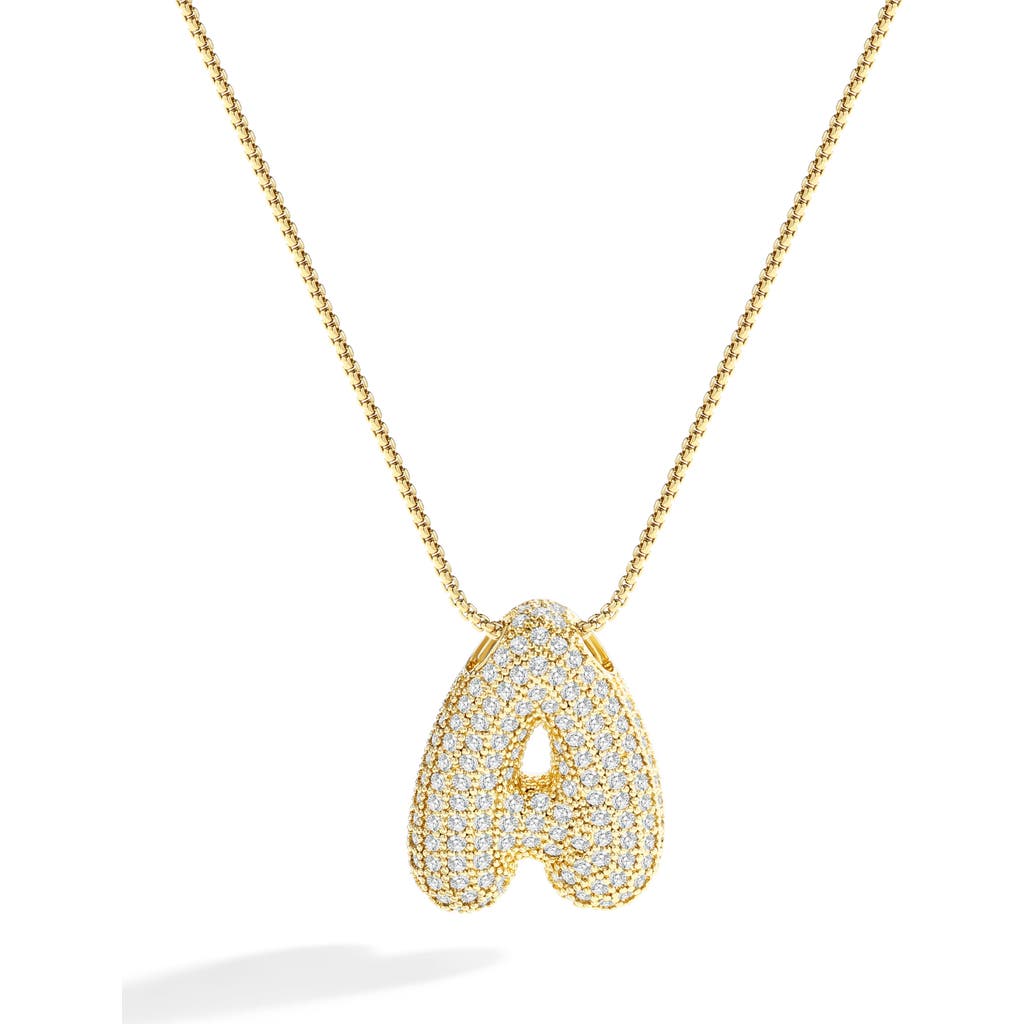 Mint & Lily Pave Bubble Initial Necklace In Gold