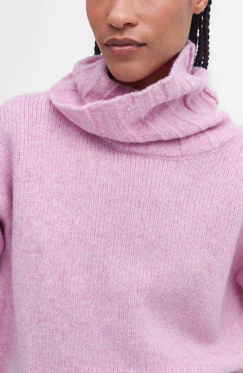 Barbour Anita Wool Blend Turtleneck Sweater In Lavender Purple