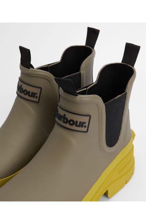 Barbour Nimbus Waterproof Chelsea Rain Boot In Dusky Green/limeade