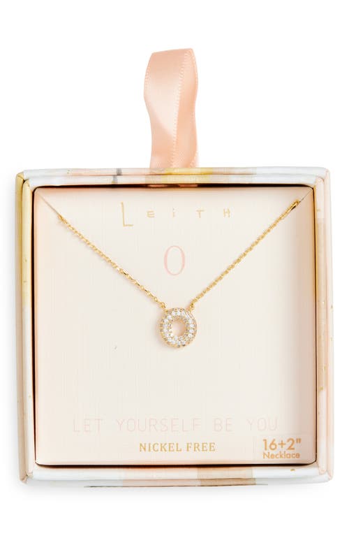 Leith Cubic Zirconia Initial Pendant Necklace In O- Clear- Gold