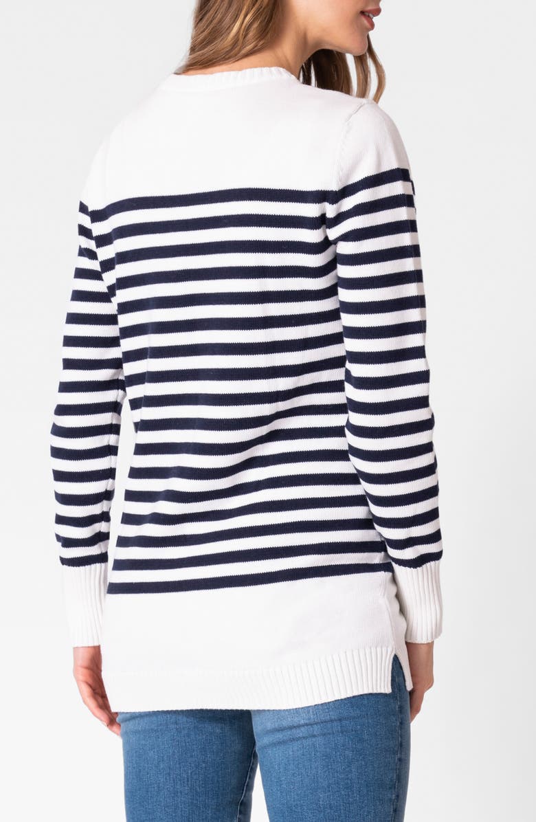 Seraphine Stripe Cotton Nursing/Maternity Sweater, Alternate, color,