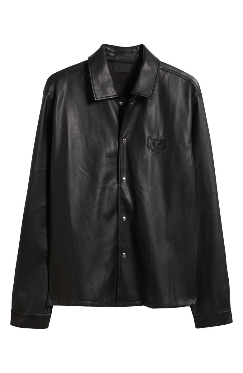 RtA Parlan Faux Leather Shacket, Main, color, 