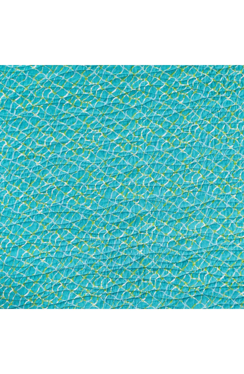 C&F Home Santorini Coastal Beach Patchwork Embroidered and Applique Cotton Quilt Set - Machine Washable, Alternate, color, Blue