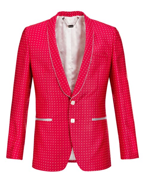 Silk Blend Jacquard Shawl Collar Dinner Jacket Men