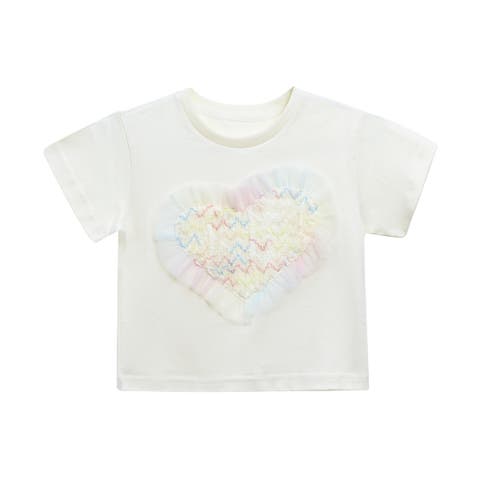 Rainbow Heart Applique T-Shirt (Toddler, Little Kid & Big Kid)