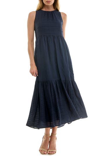 Socialite Tiered Midi Dress In Blue