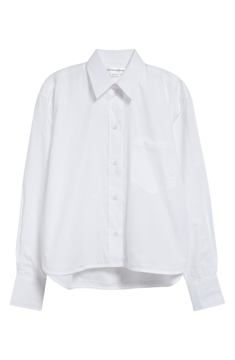 Victoria Beckham Organic Cotton Poplin Crop Shirt, Alternate, color, 