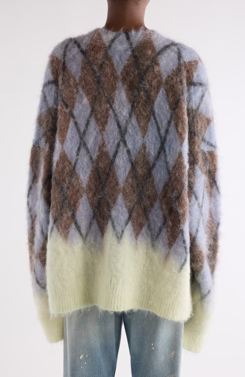 Acne Studios Katcher Argyle Mohair & Wool Blend Cardigan In Multi