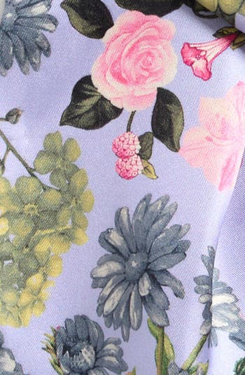 Floral Print Silk Skinny Scarf