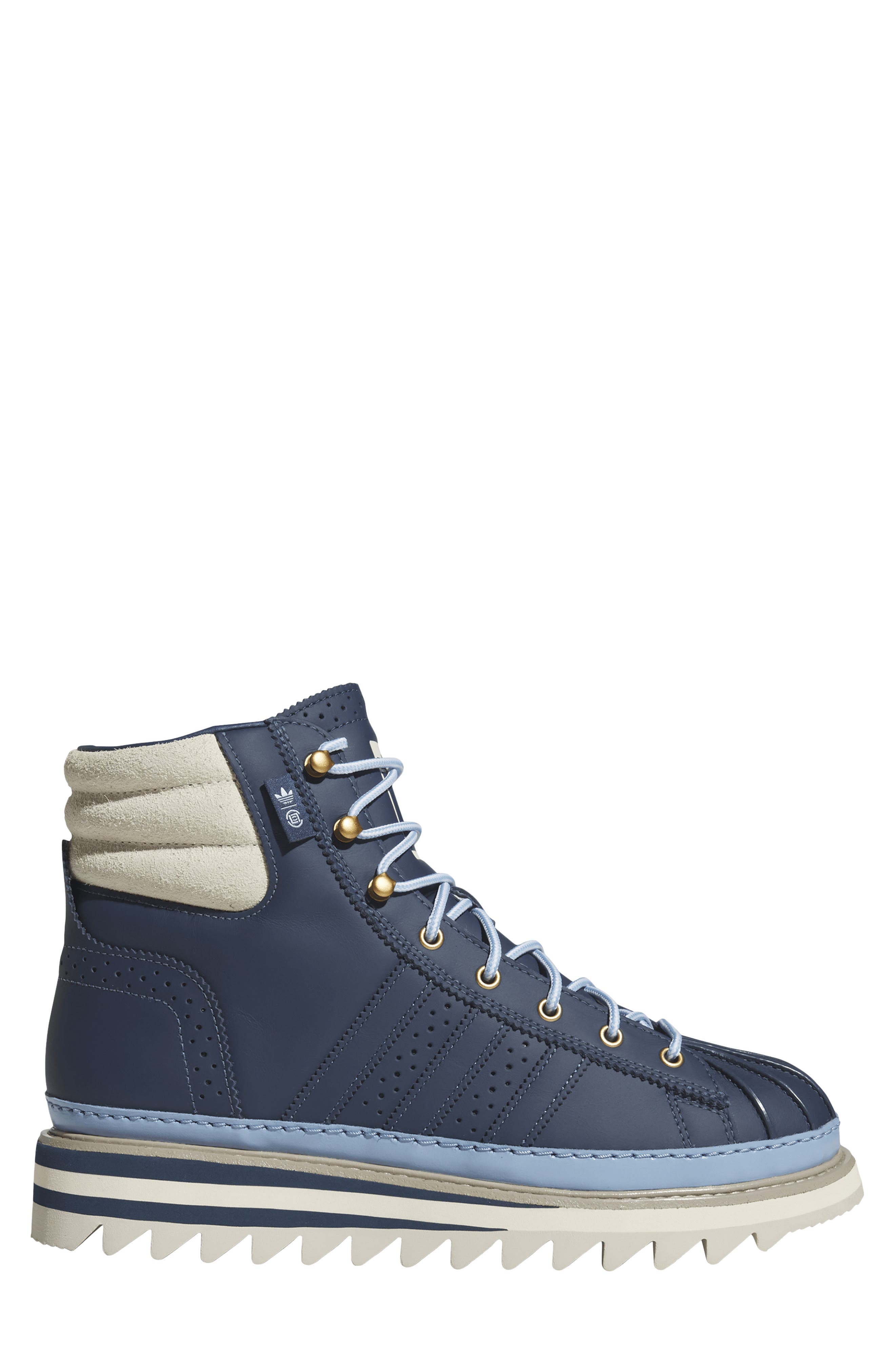 adidas x CLOT by Edison Chen Gender Inclusive Pro Model Sneaker Boot, Alternate, color, Cream White/ Mineral Blue