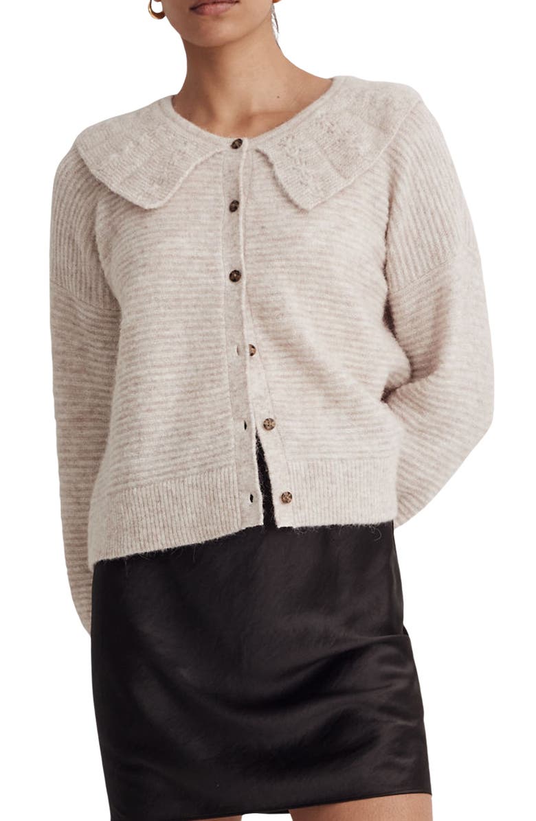 Madewell Pointelle Collar Cardigan Sweater, Main, color,