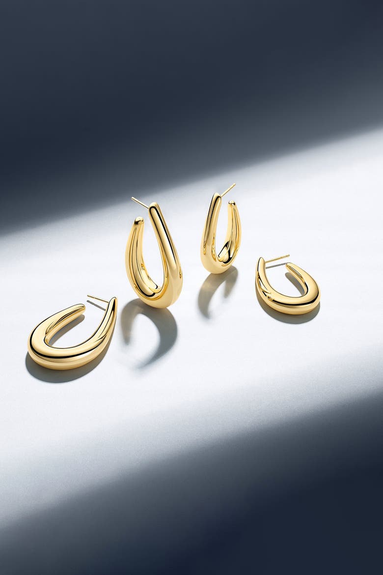 Earrings Goccia Pianura, Alternate, color, 18K Gold Plated