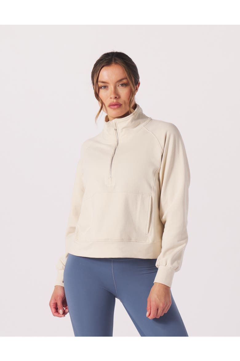 Daily Scuba Knit 1/4 Zip Up Jacket, Alternate, color, Oatmilk