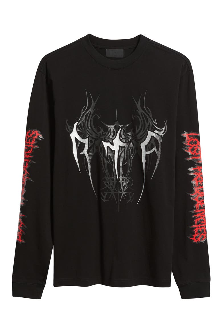 Lawrence Cyber Sigilism Long Sleeve Graphic T-Shirt, Alternate, color, BLACK CYBER SIGILISM