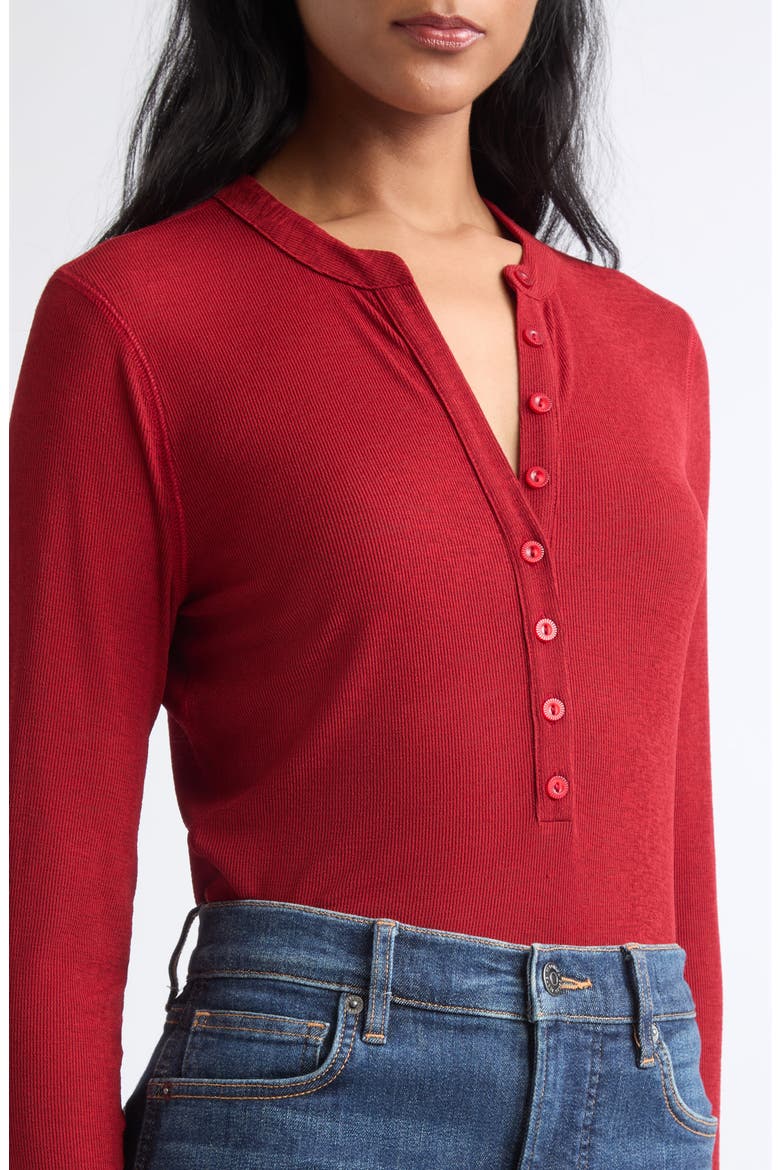 Drexler Ribbed Henley Top, Alternate, color, CARDINAL RED