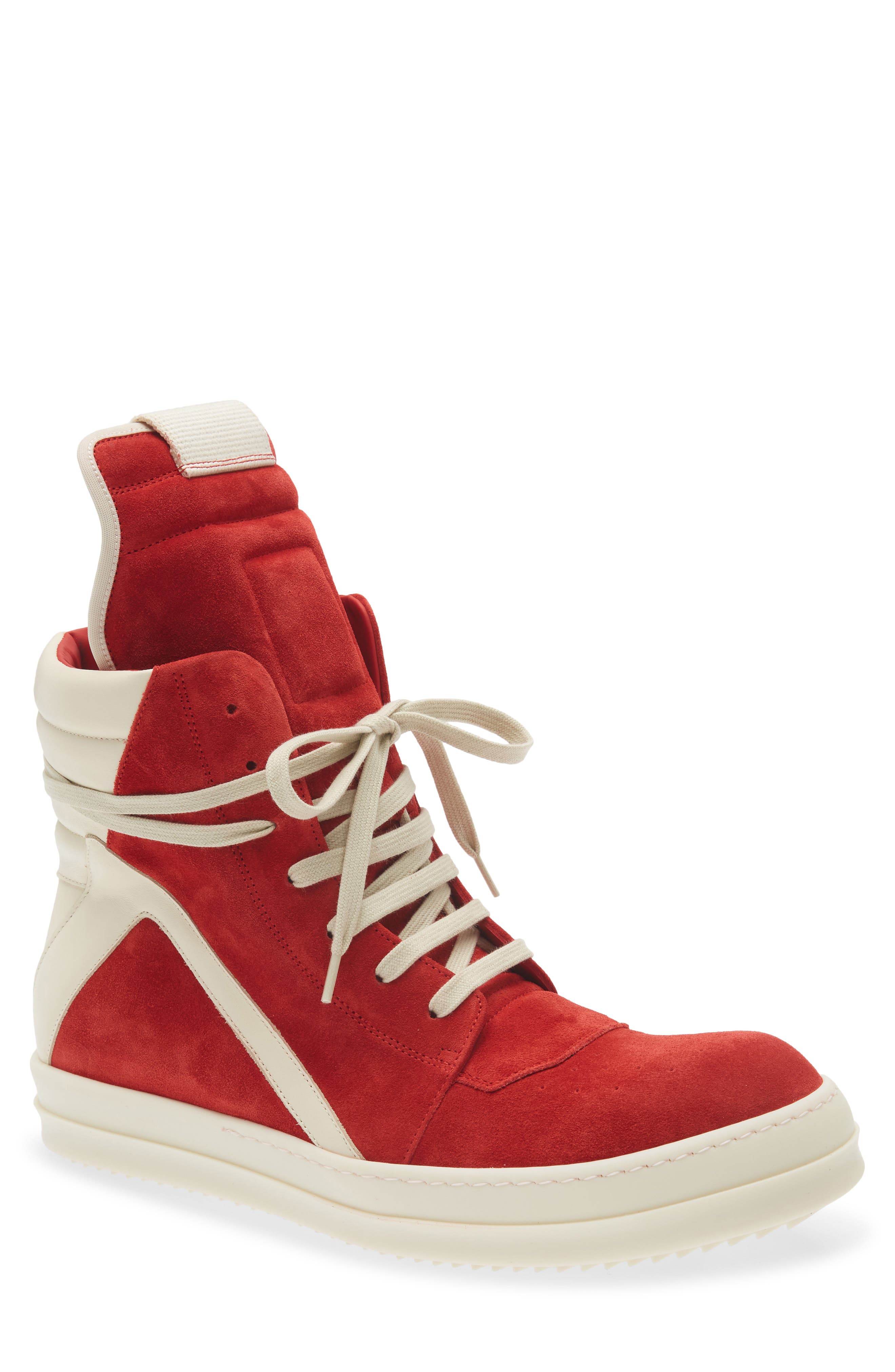 Rick Owens Geobasket High Top Sneaker, Main, color, Carnelian/ Milk/ Milk