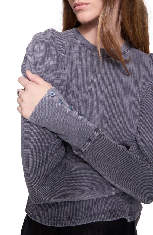 Rebecca Minkoff Astrid Puff Sleeve Top In Slate Dark Grey