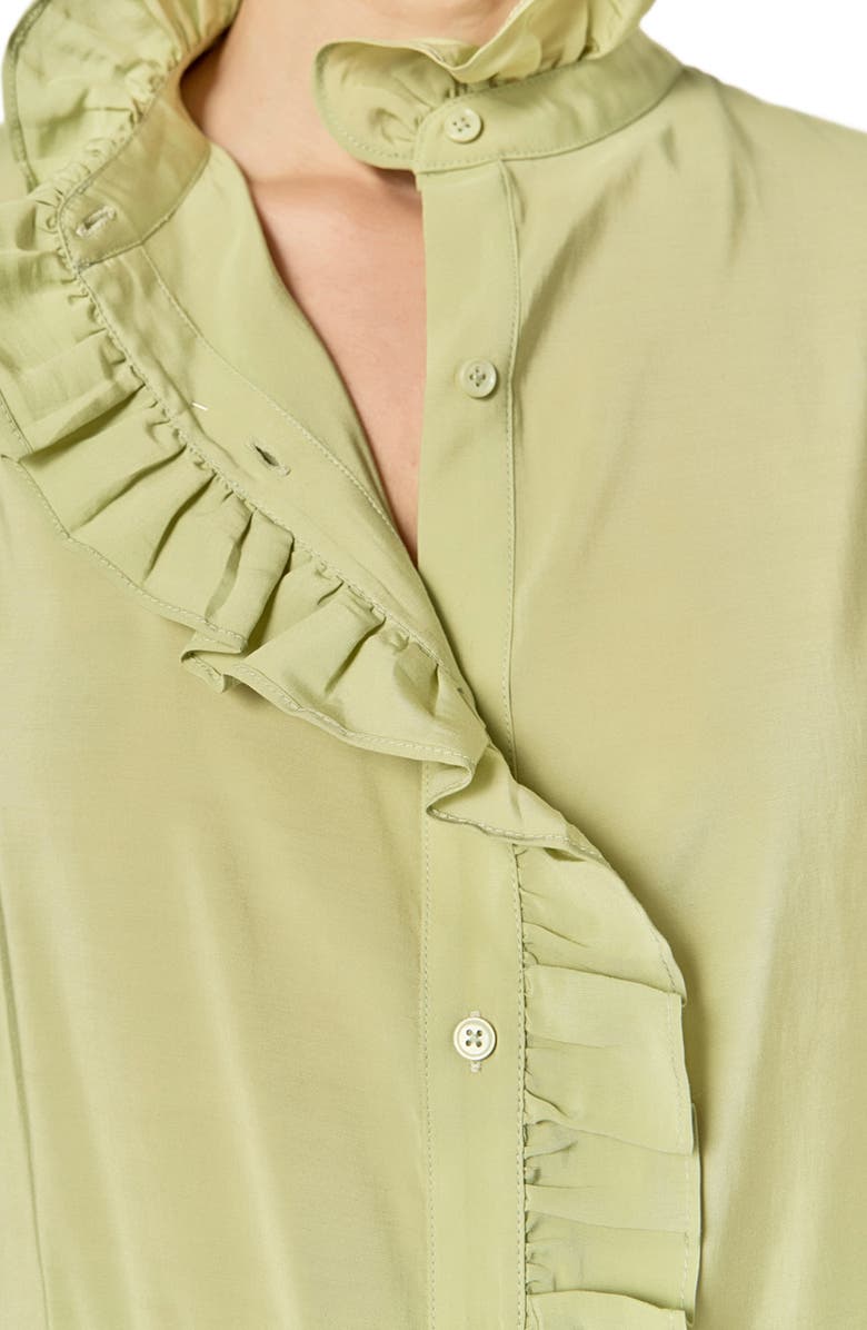 English Factory Ruffle Top, Alternate, color, Sage