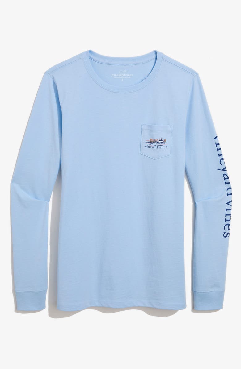vineyard vines Long Sleeve Graphic Pocket T-Shirt, Main, color, Jake Blue