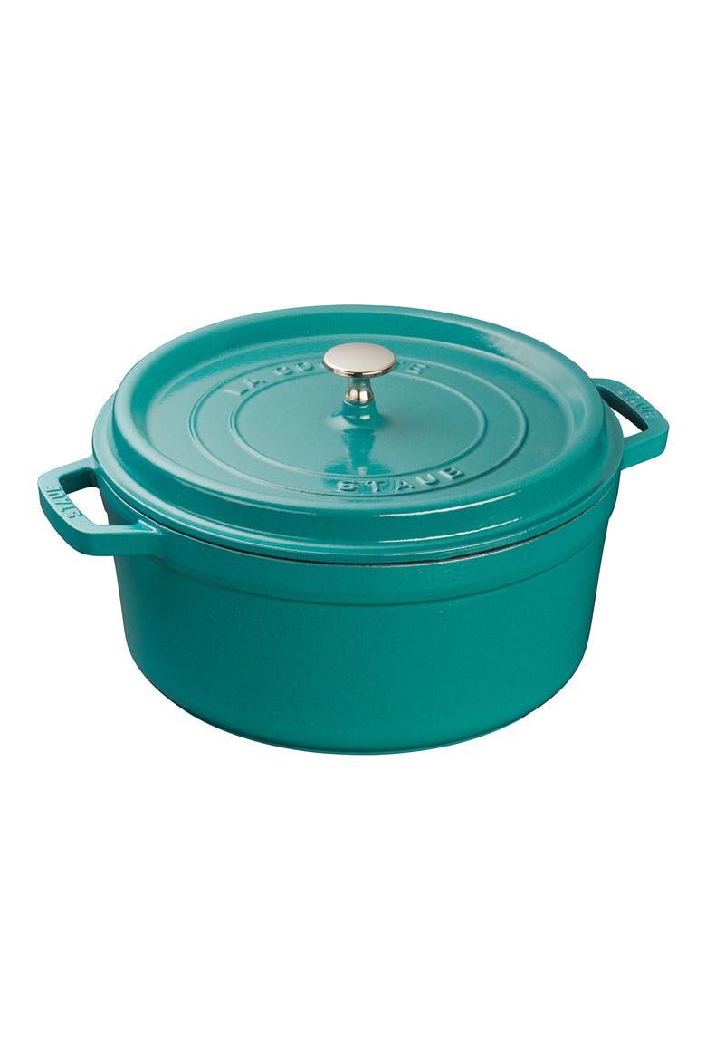 5.5-Quart Enameled Cast Iron Dutch Oven, Main, color, TURQUOISE