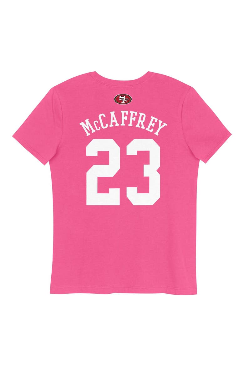 Girls Youth Christian McCaffrey Pink San Francisco 49ers Player Name & Number T-Shirt, Alternate, color, Pink