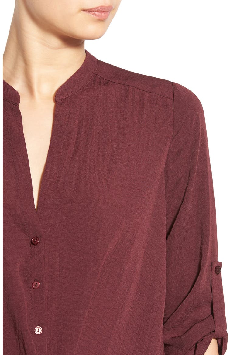 Twist Front Woven Shirt, Alternate, color, FIG