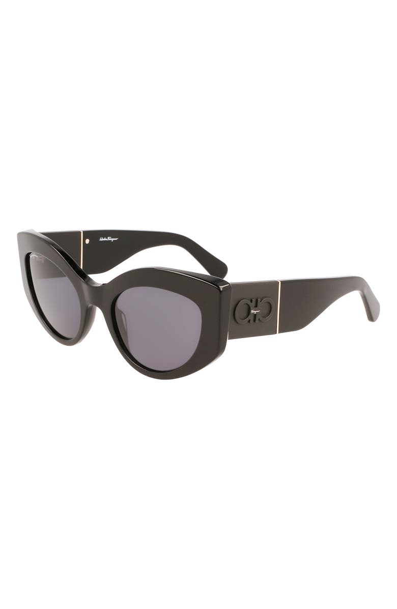 FERRAGAMO 53mm Gancini Butterfly Sunglasses, Alternate, color,