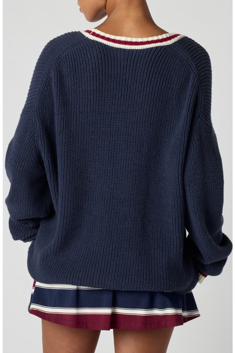 Varsity Cardigan, Alternate, color, NAVY