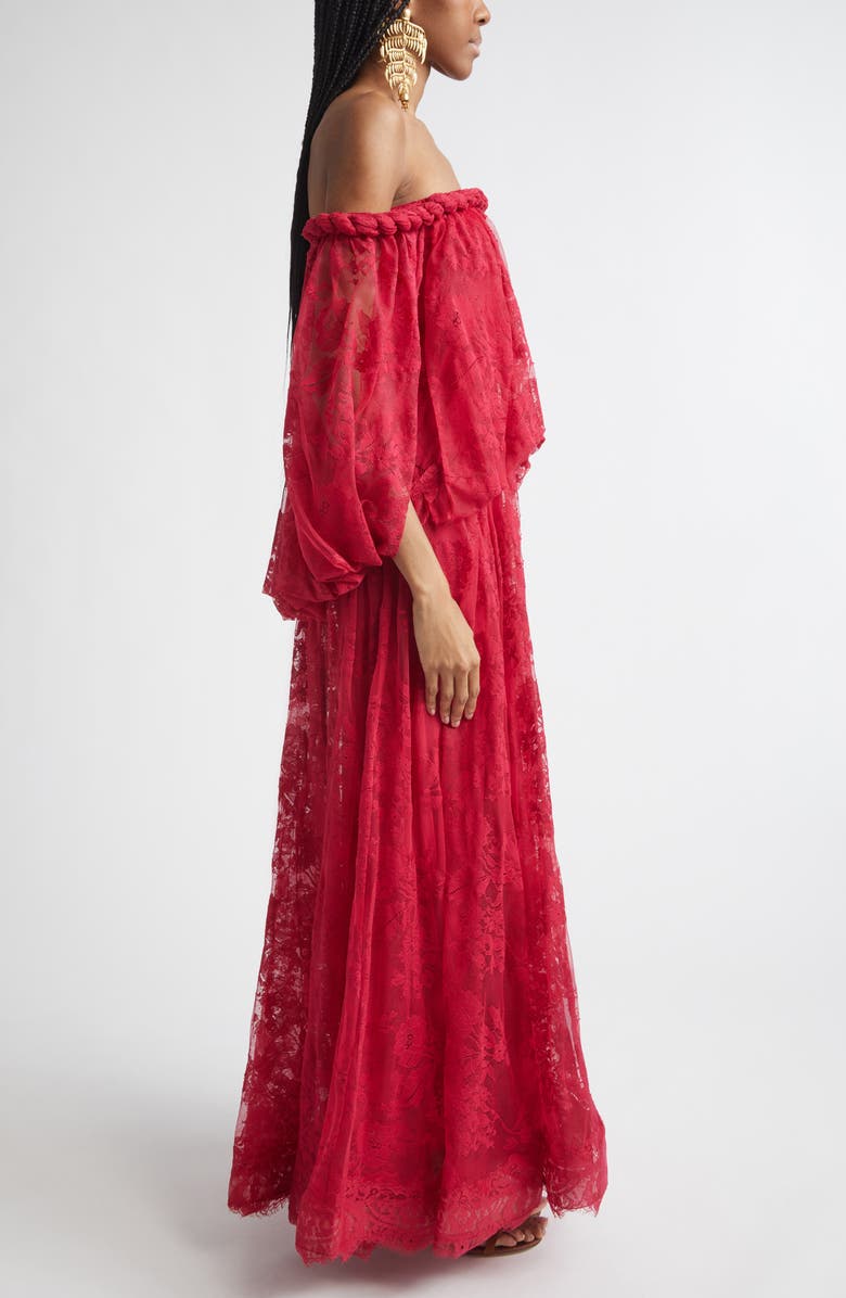 Zimmermann Luna Twist Lace Gown, Alternate, color, Fuchsia