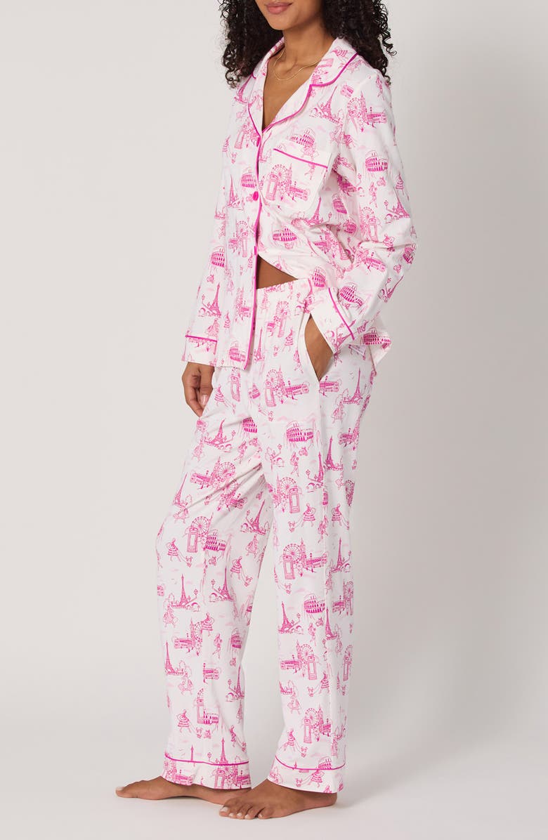 BedHead Pajamas Print Jersey Pajamas, Alternate, color, Jet Setter