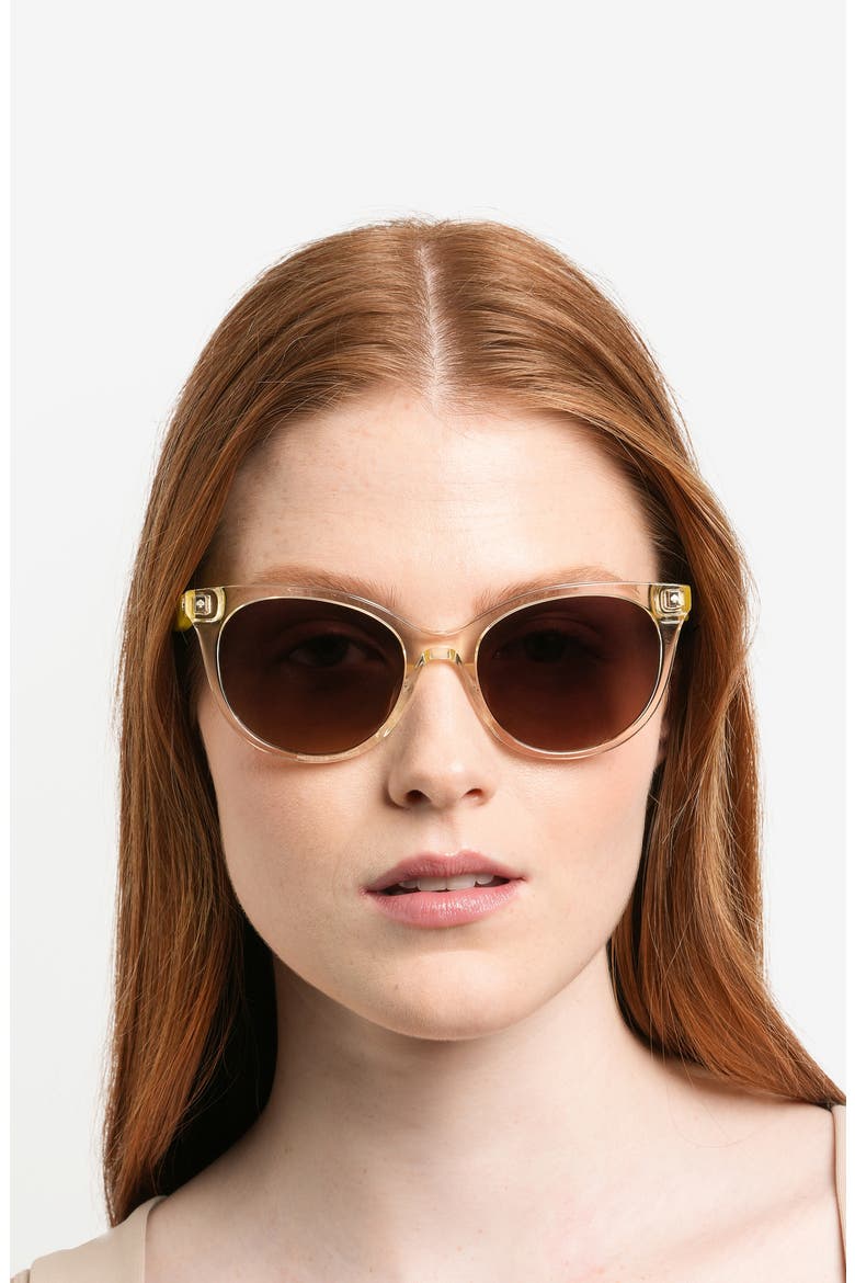 karlee 53mm gradient round sunglasses, Alternate, color, YELLOW