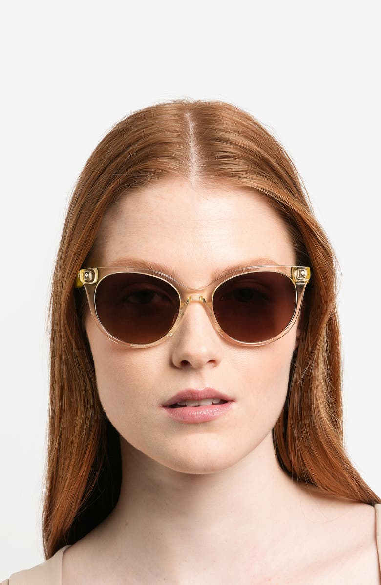 Kate Spade New York karlee 53mm gradient round sunglasses, Alternate, color, Yellow