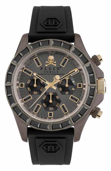 PHILIPP PLEIN Nobile Racing Silicone Strap Chronograph Watch, 43mm