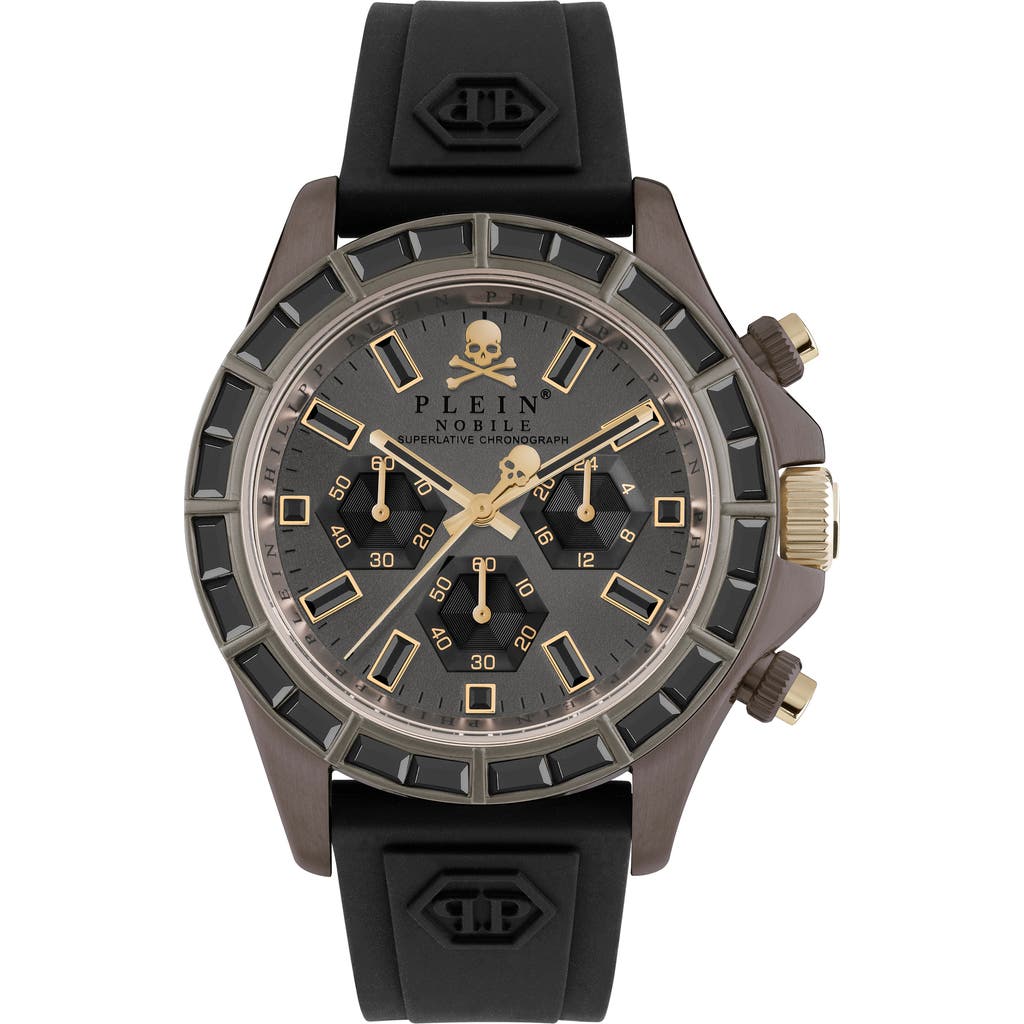 Philipp Plein Sport Nobile Racing Silicone Strap Chronograph Watch, 43mm In Ip Brown
