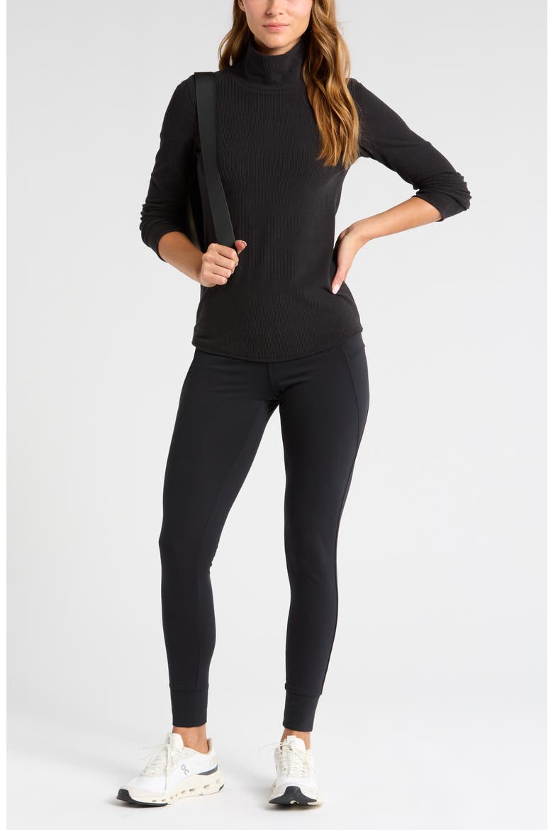Cozy Rib Mock Neck Top, Alternate, color, BLACK