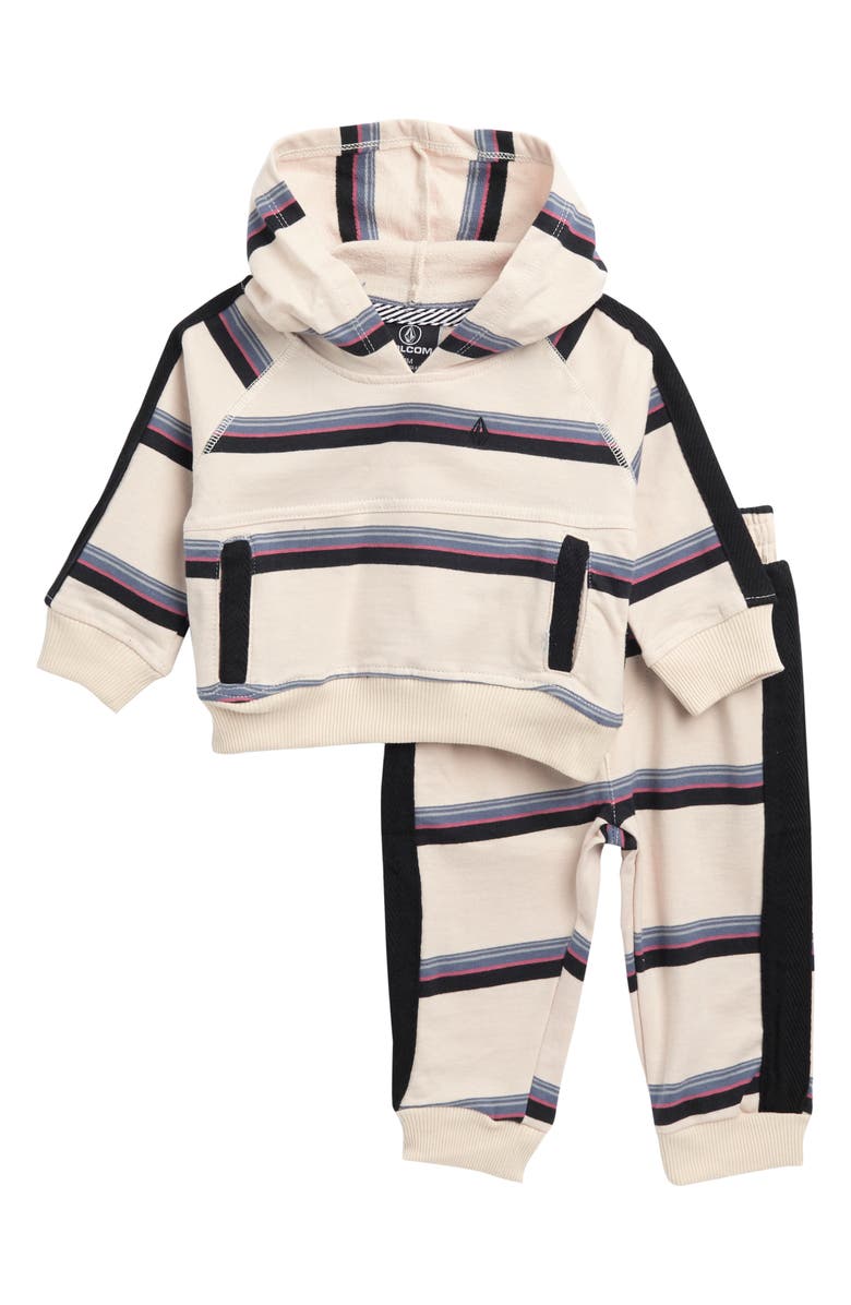 Volcom Stripe Cotton Hoodie & Joggers Set, Main, color, 