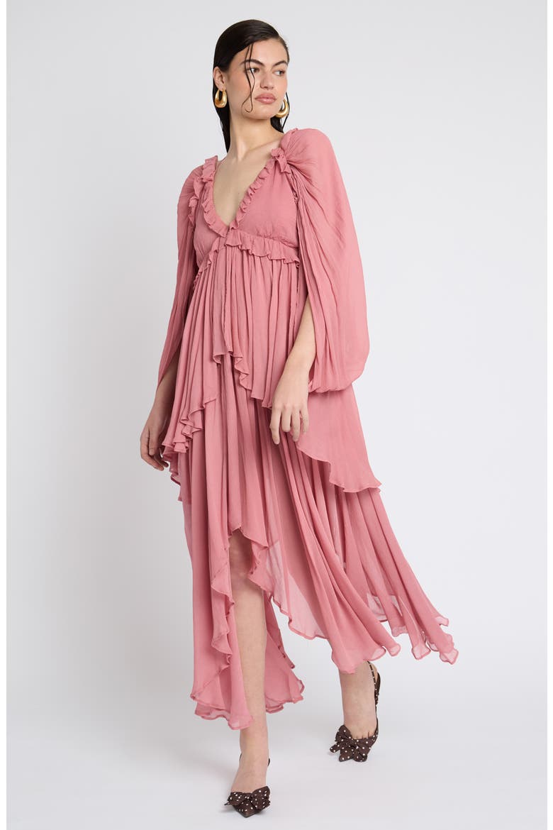 Tiered Frill Maxi Dress, Alternate, color, ROSE