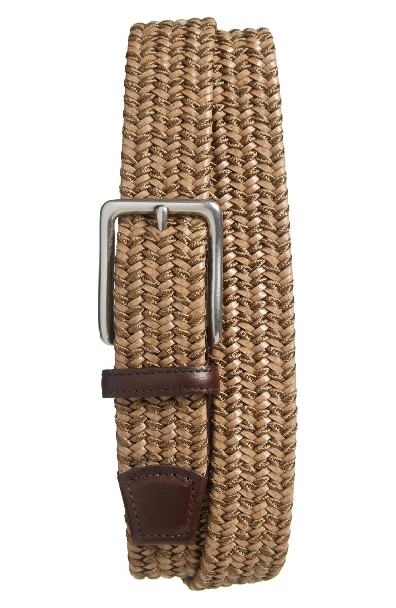 Torino Braided Belt, Main, color, Taupe