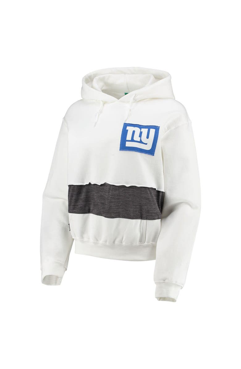 REFRIED APPAREL Women's Refried Apparel White New York Giants Sustainable Crop Dolman Pullover Hoodie, Alternate, color,