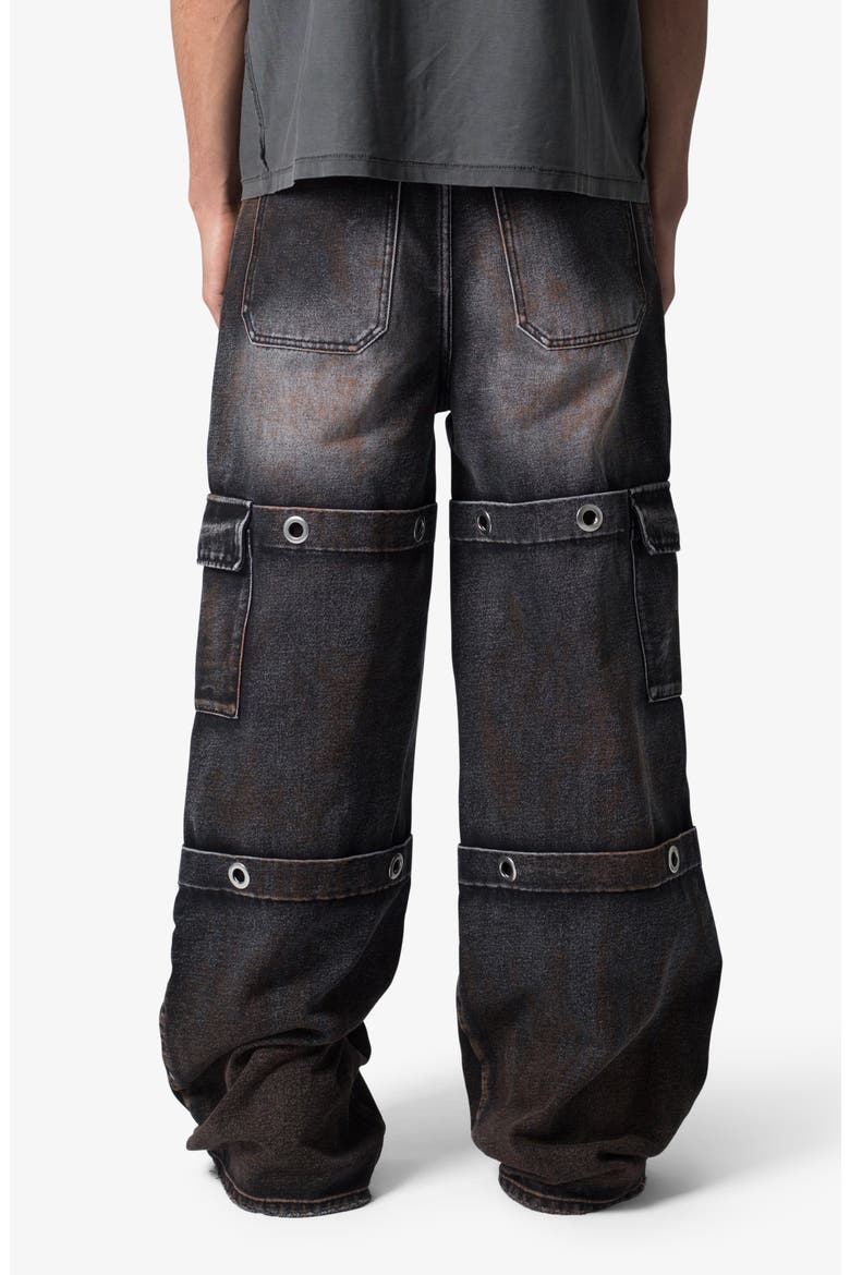 Void Grommet Embellished Baggy Jeans, Alternate, color, WASHED BLACK