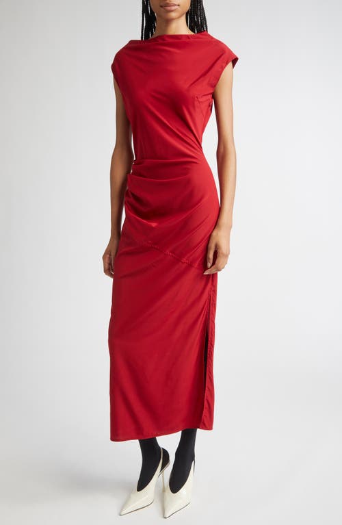Proenza Schouler Draped Cowl-neck Midi Day Dress In Red