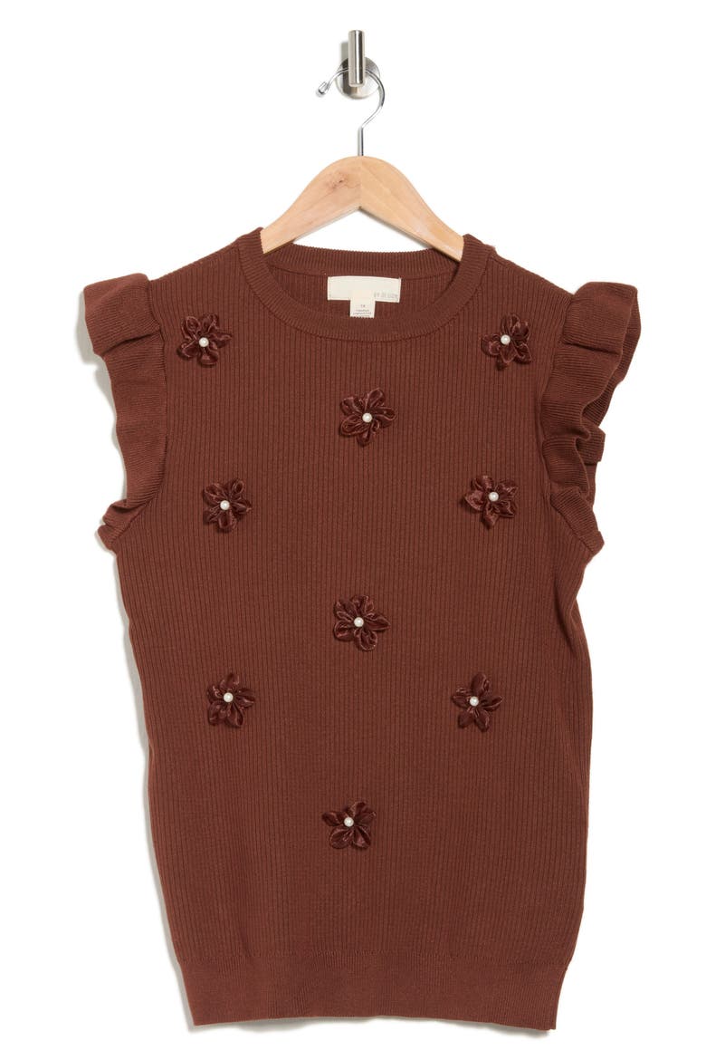 Florina Embellished Sweater, Alternate, color, POTTING SOIL