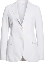 Eleventy Single Breasted Cotton Blend Blazer