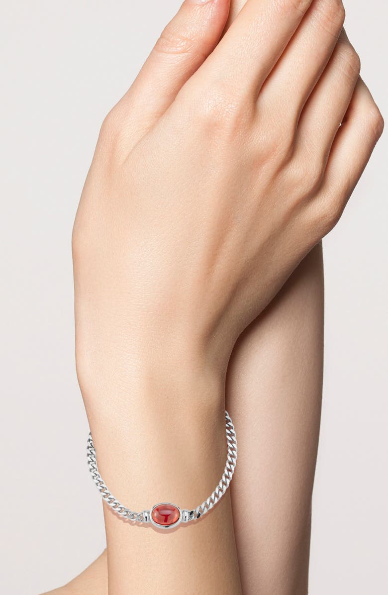 GLAZE JEWELRY Cubic Zirconia Curb Chain Bracelet, Alternate, color, Silver