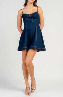 Beivy Denim Fit & Flare Minidress
