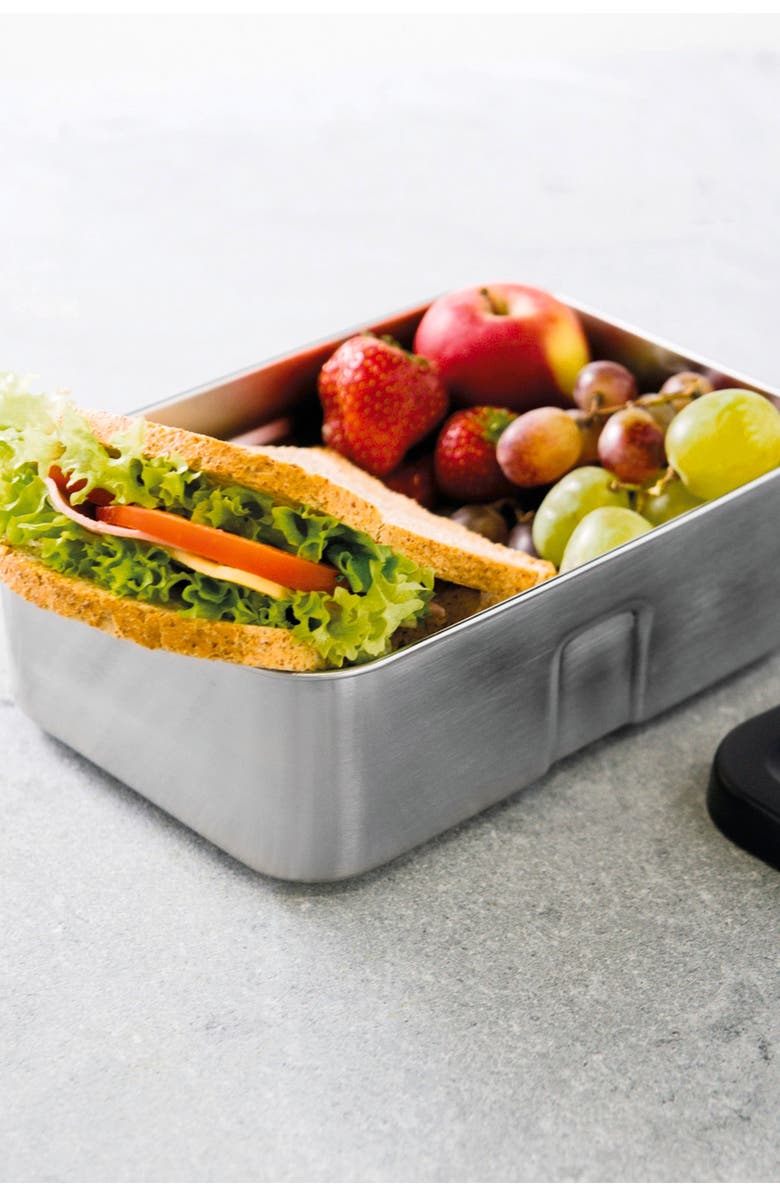 BergHOFF Essentials 8.25" Stainless Steel Lunch Box, Alternate, color, Silver, Blue