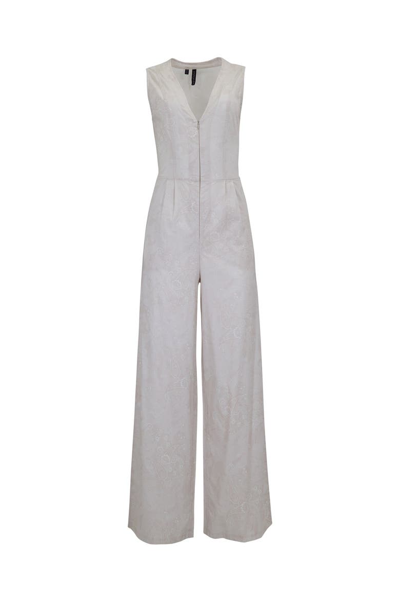 Paisley Explosion Womens Tailored Jumpsuit, Alternate, color, Paisley Explosion Ivory