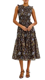 Rails Vivier Floral Smocked Sleeveless Dress