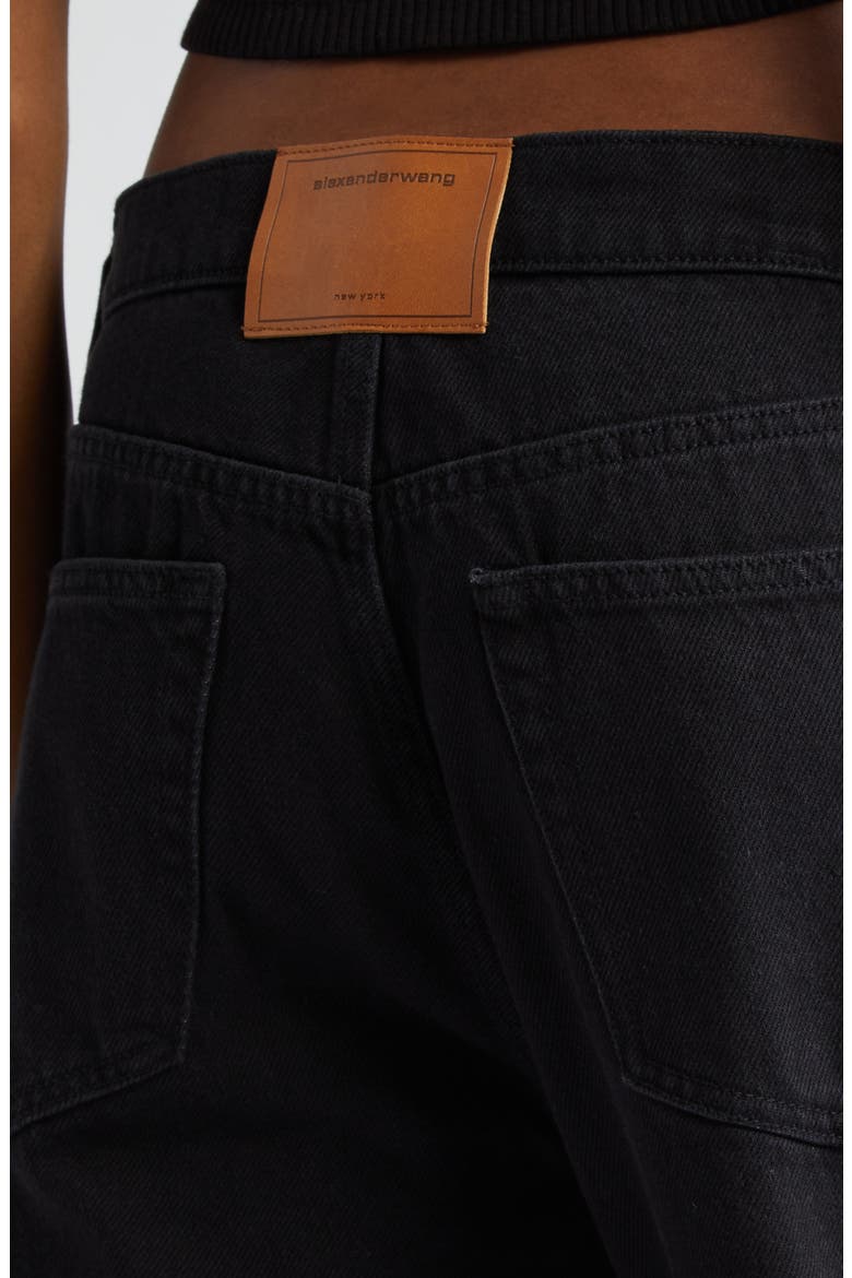 EZ Slouch Cutout Logo Jeans, Alternate, color, WASHED BLACK